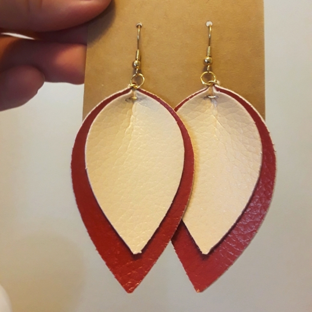 Pinched faux leather earrings